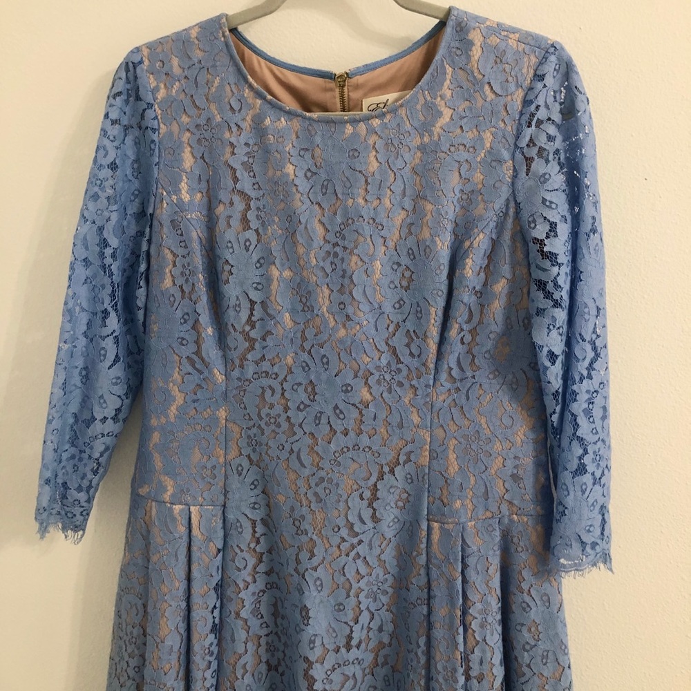 Eliza J Blue lace fit & Flare